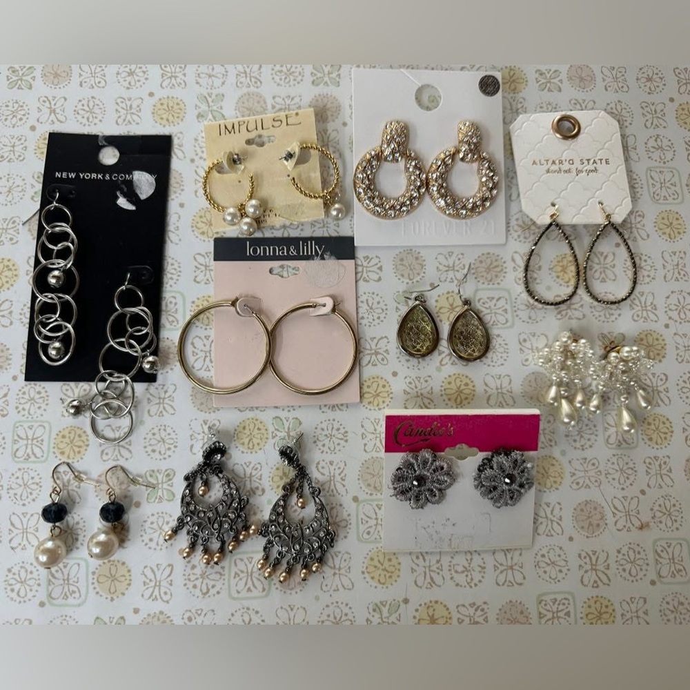 Elegant Gold and Silver Earrings Lot